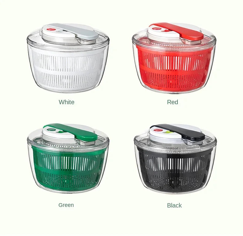 Saladespinner met deksel, draaibaar