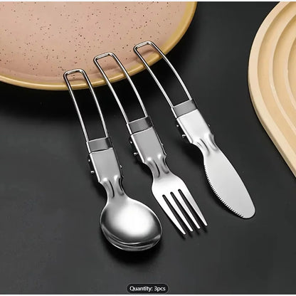Vouwbaar RVS Bestekset 3-delig Outdoor