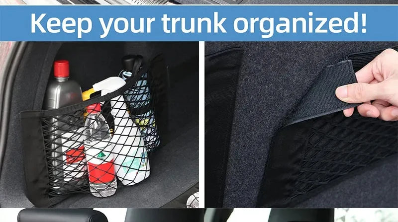 Auto kofferbak opbergnet dubbellaags elastisch