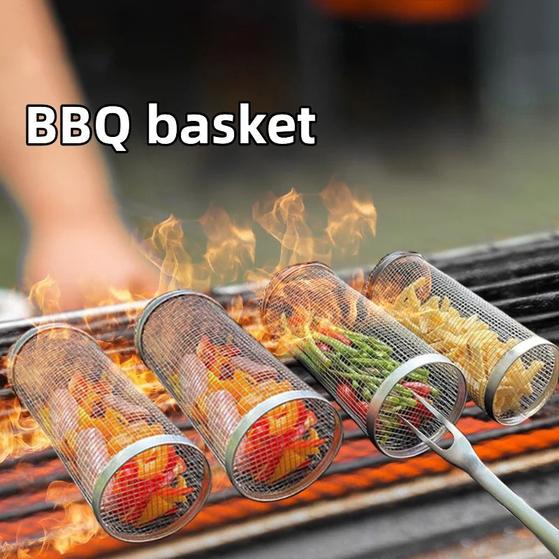 Barbecuebasket rol rond roestvrij staal