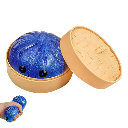 Kleurrijke Dumpling Stressbal Fidget Toy met Stoommandje