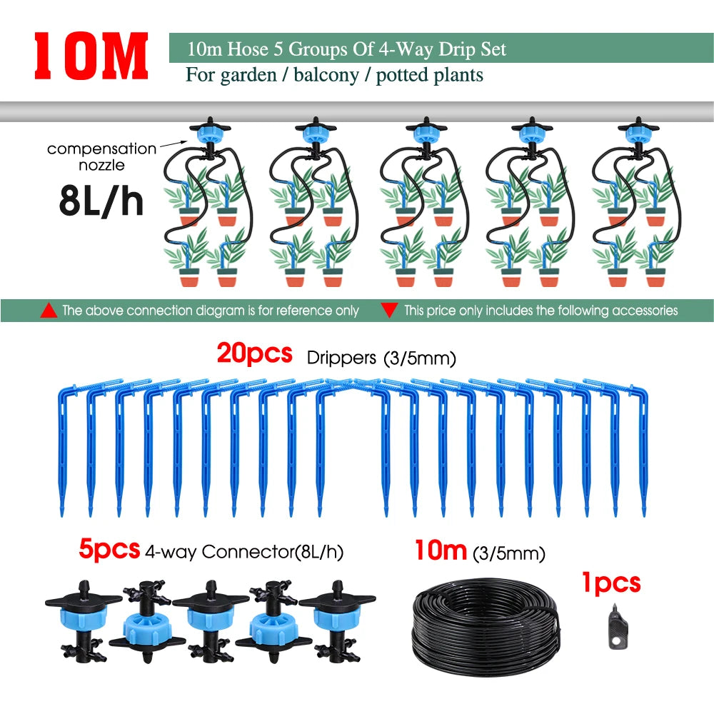 MUCIAKIE 4/2-Wegen Druppel Irrigatiesysteem