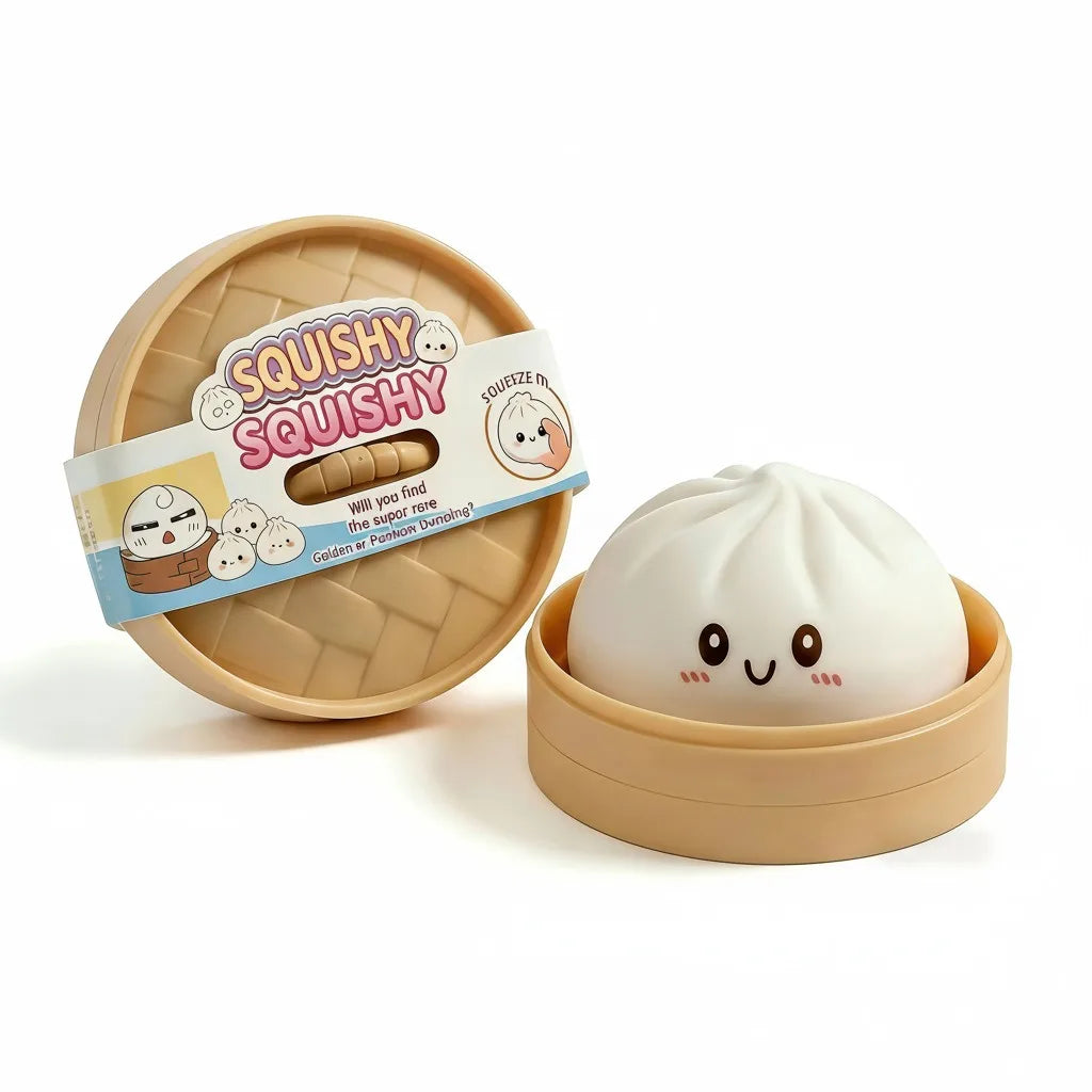 Squishy stressbal dumpling vrolijk gezicht