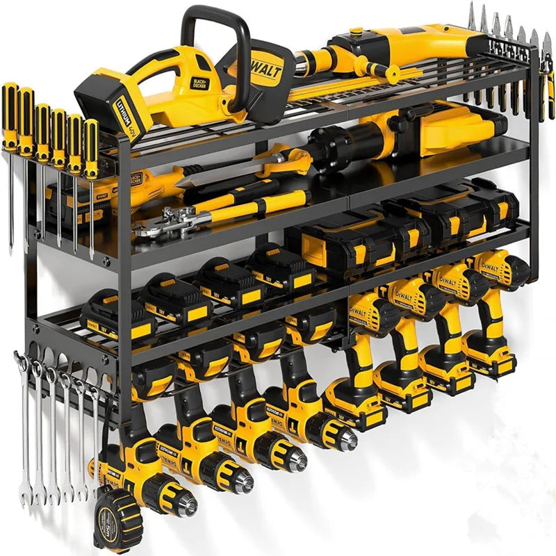 Gereedschapsrek wandmontage 4 lagen 12 boormachines
