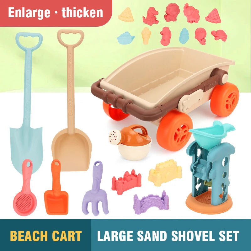 Beach playset with trolley for children 3-6 years