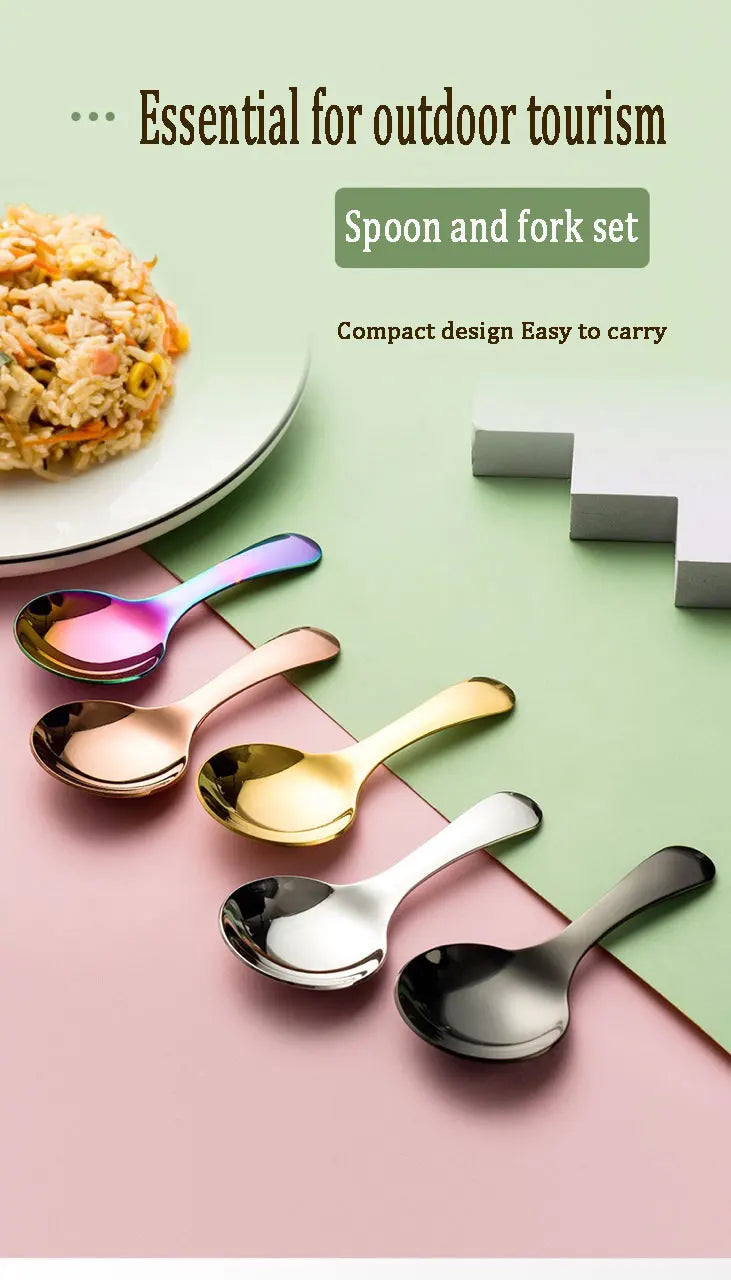 Draagbare RVS Bestekset met Lepel en Vork