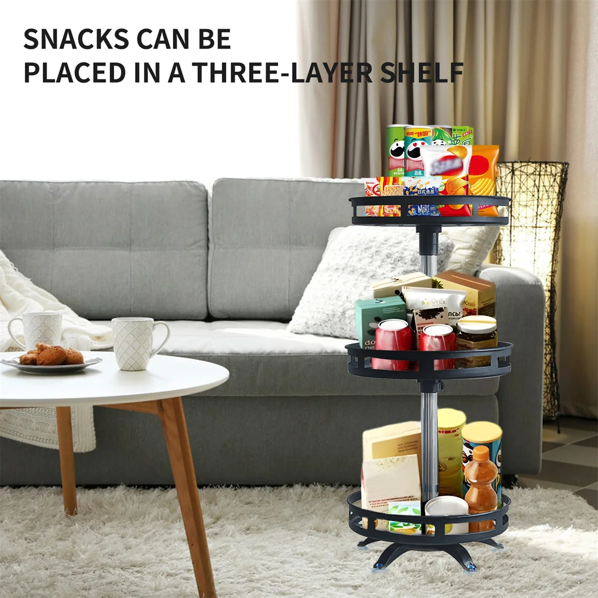 Draaibaar kruidenrek met drie niveaus, wandmontage, roestvrij staal