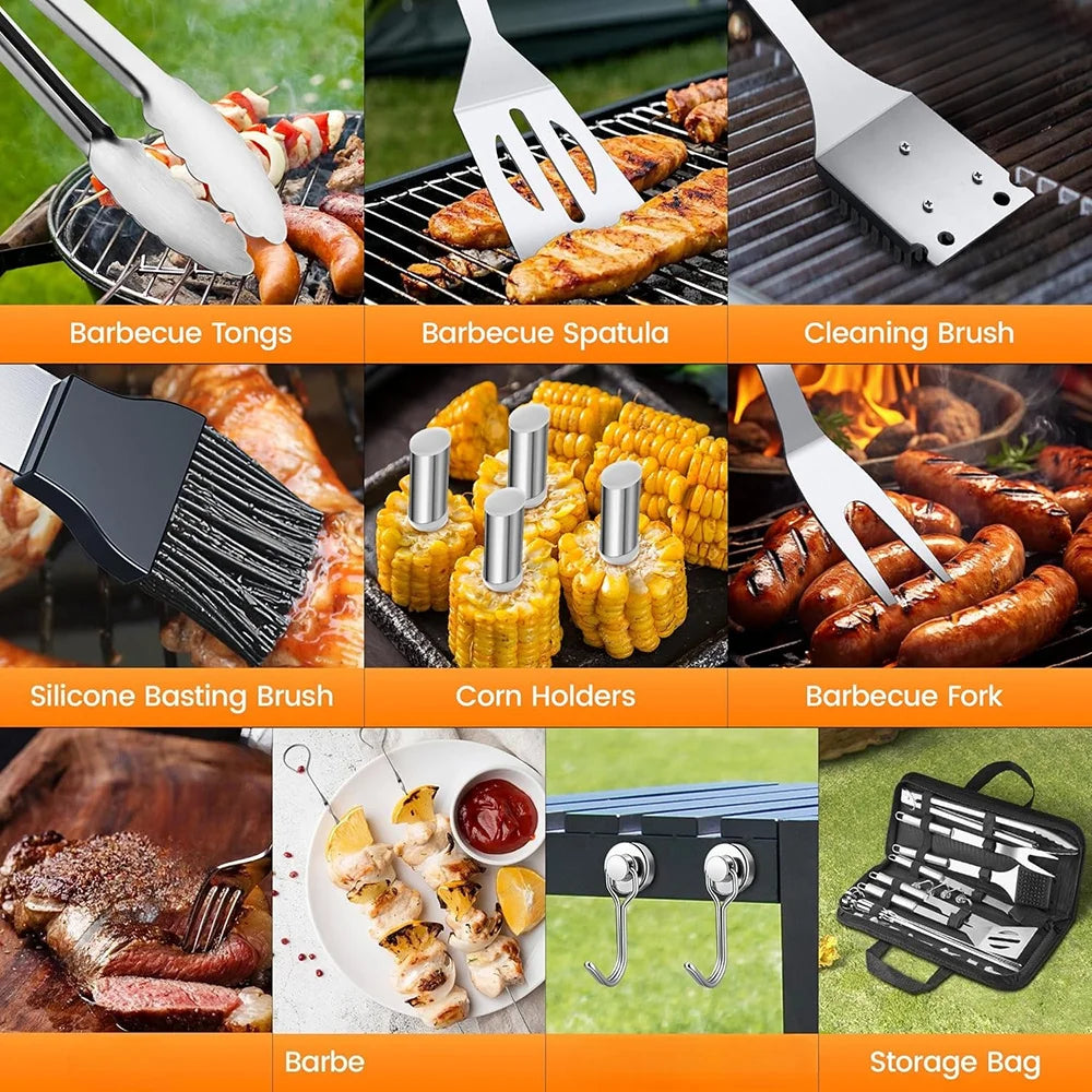 Barbecue gereedschap set 15-delig RVS