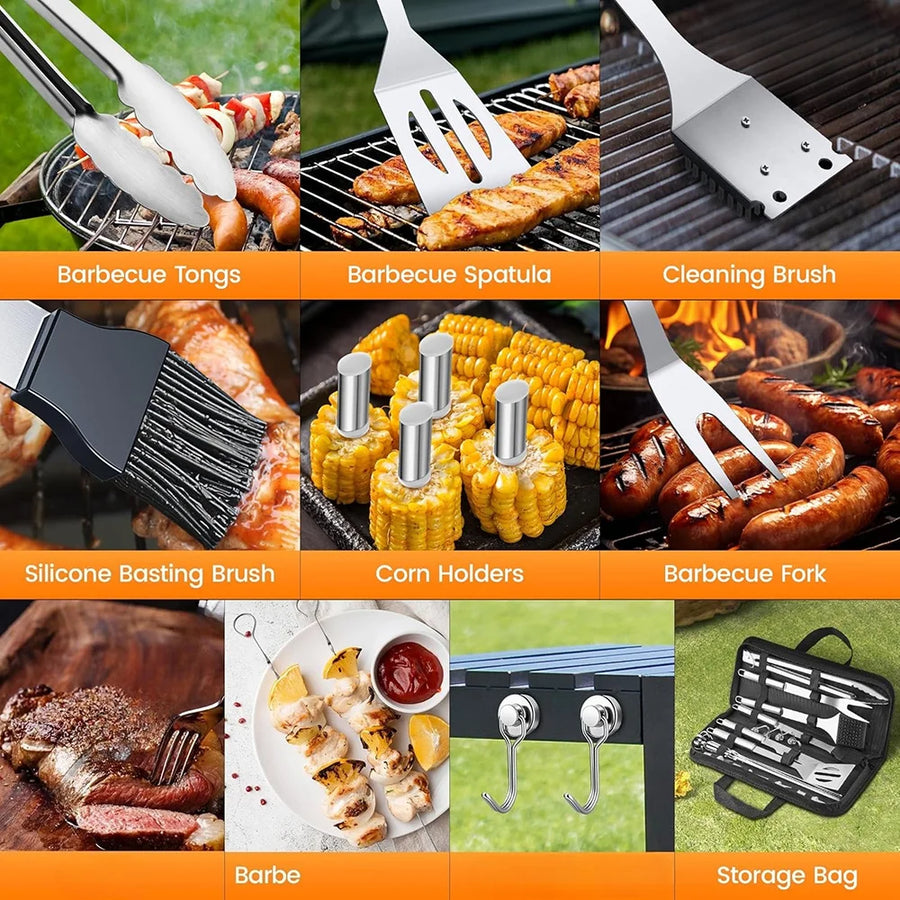 Barbecue gereedschap set 15-delig RVS