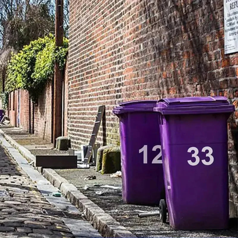 Zelfklevende Vuilnisbak Nummersticker