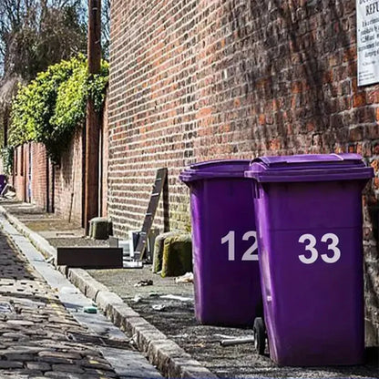 Zelfklevende Vuilnisbak Nummersticker