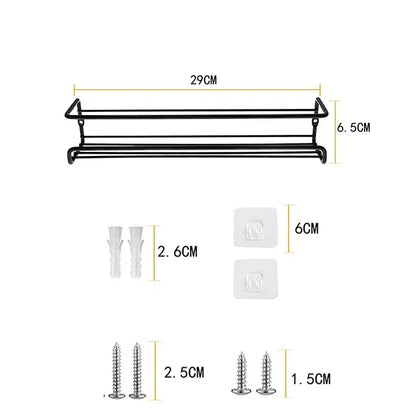 Set van 2 ijzeren draadkruidenrekken voor wandmontage