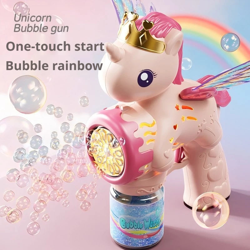 Bellenblaaspistool elektrisch unicorn LED