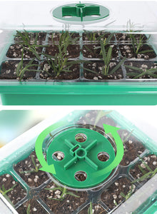 Zaaitray met LED groeilicht en ventilatie