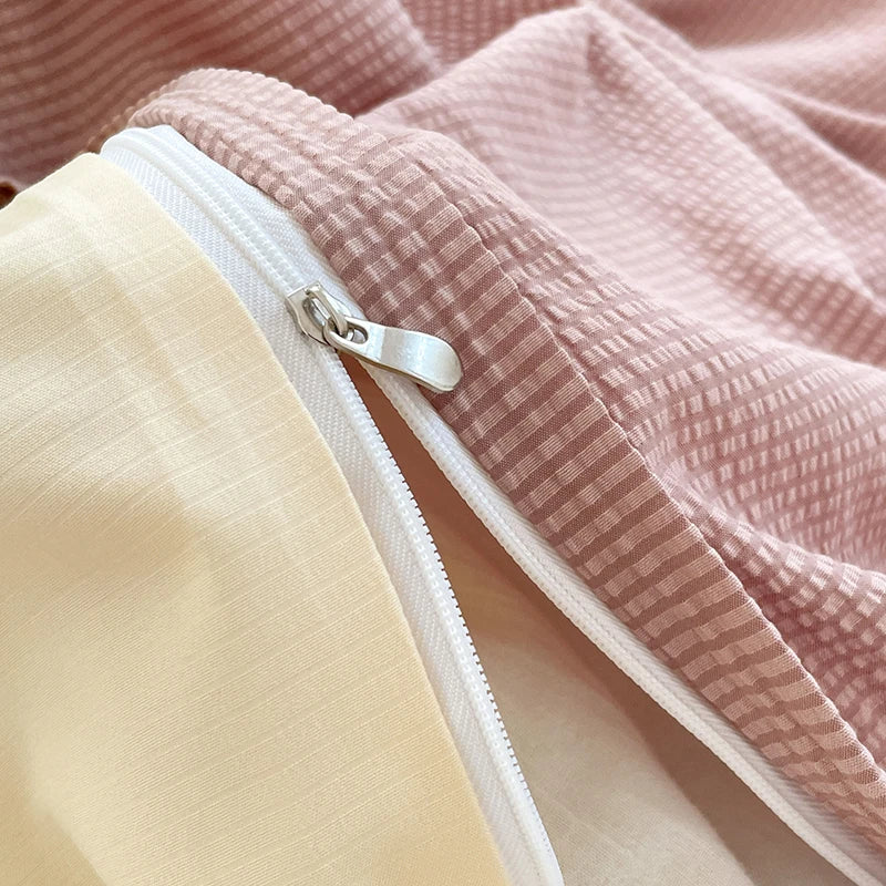 Dekbedovertrekset microfiber 3-delig met rits