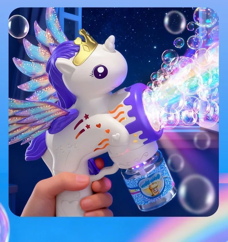 Bellenblaaspistool elektrisch unicorn LED