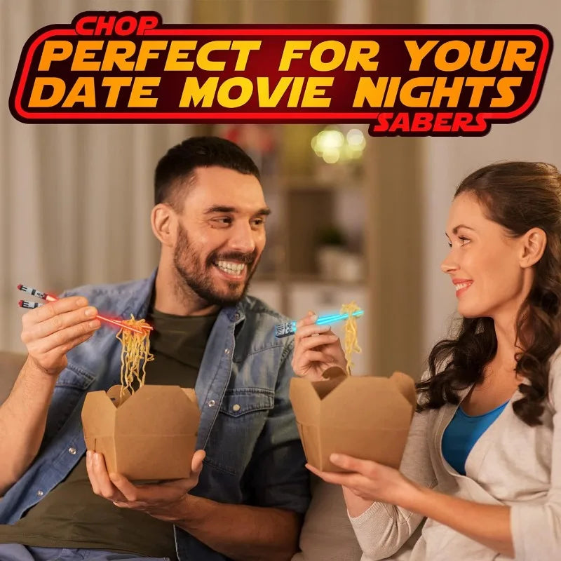 Lightsaber Eetstokjes Lichtgevende Set Met LED Verlichting Voor Sushi Avonden Fans Van Star Wars Huismerken.nl