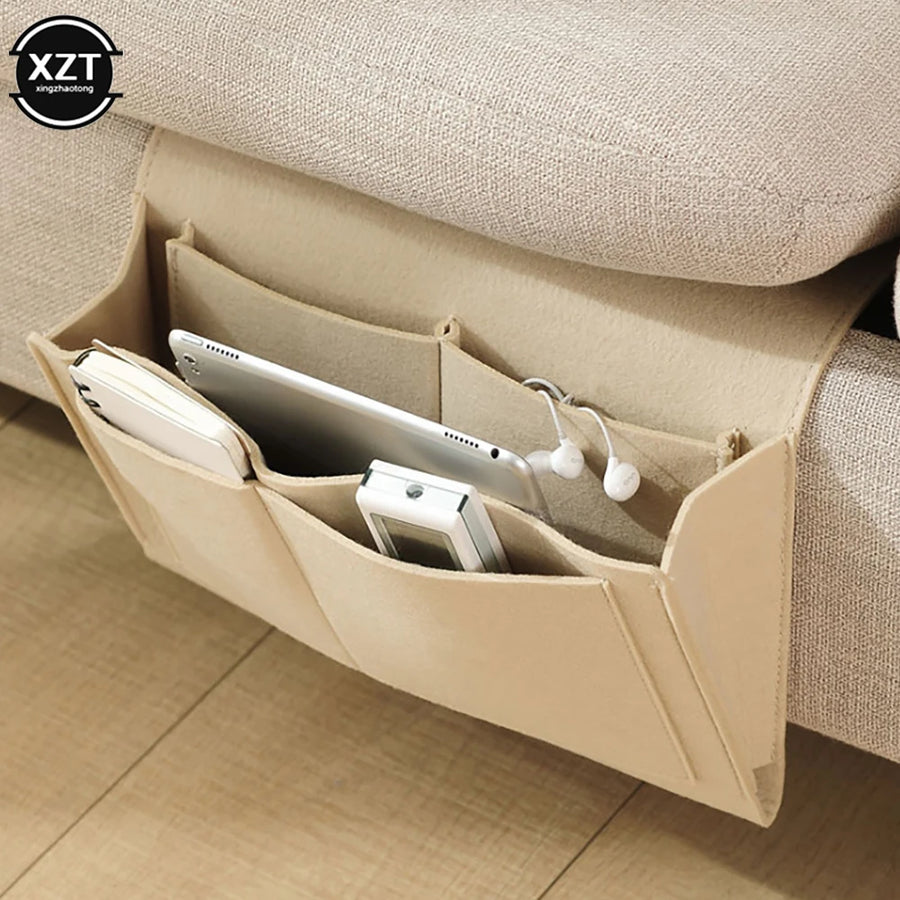 Felt Bedside Organizer for Phone and Magazine