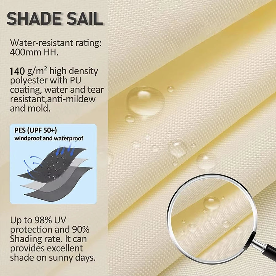 Zonnescherm waterdicht 95% UV-bescherming poly cotton