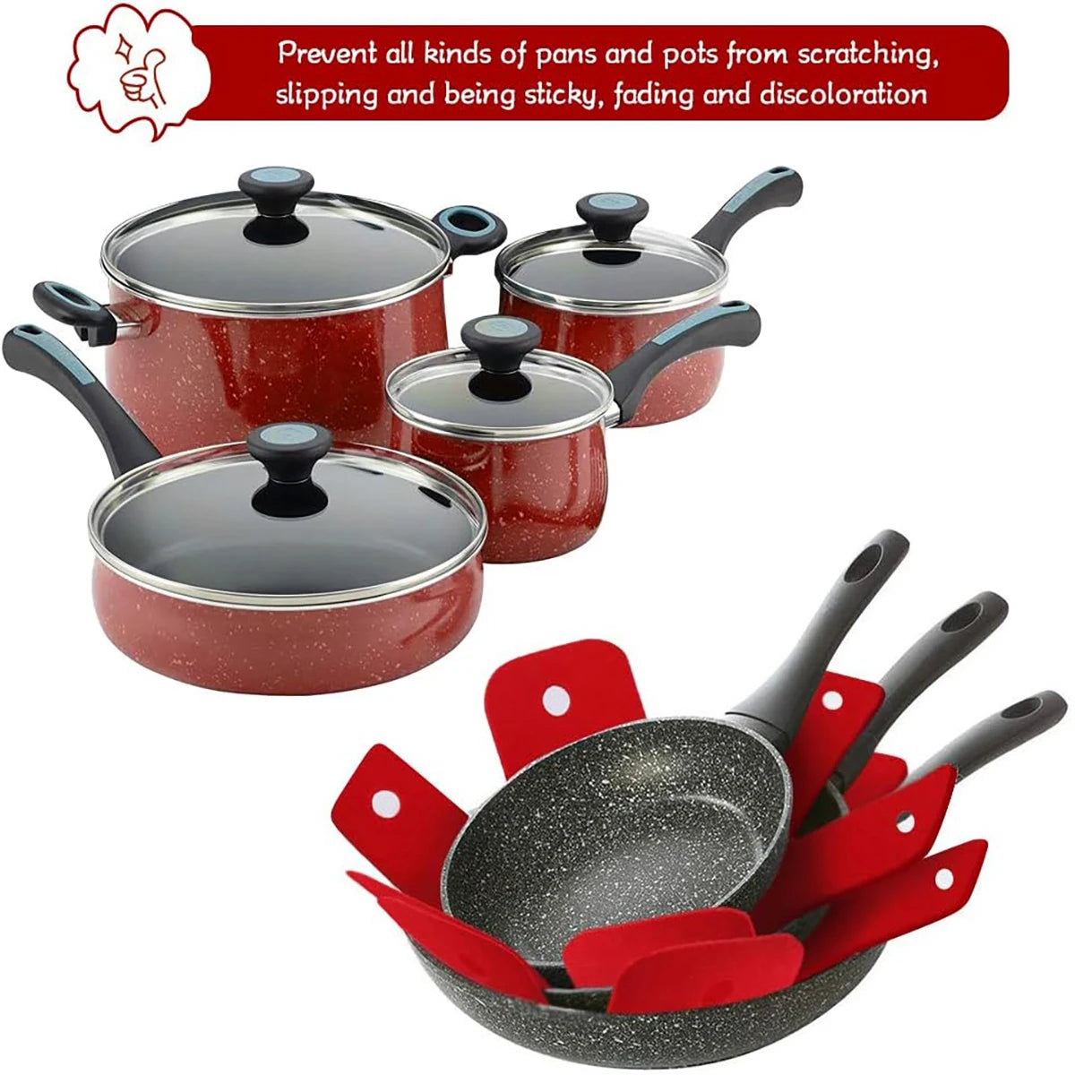 Rode panbeschermers set, 5-delig