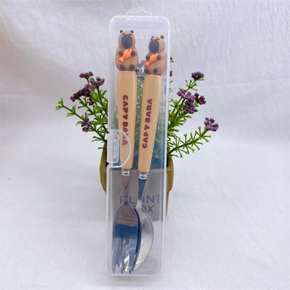 Capybara Bestekset Vork en Lepel Roestvrij Staal