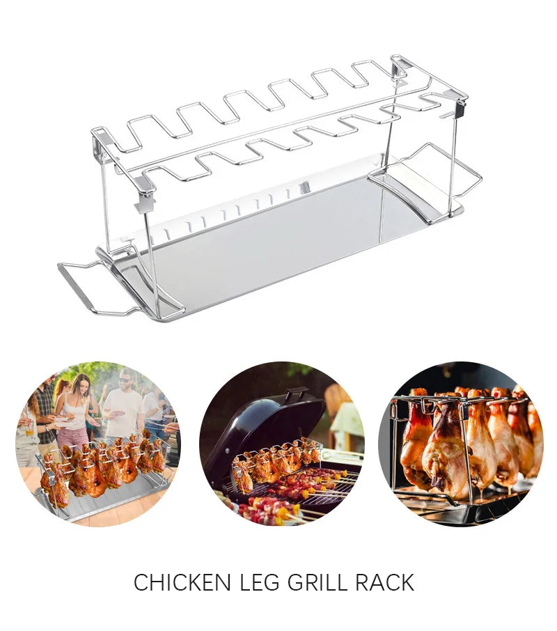 Grillrek kipdrumsticks 14 plekken met druppelpan