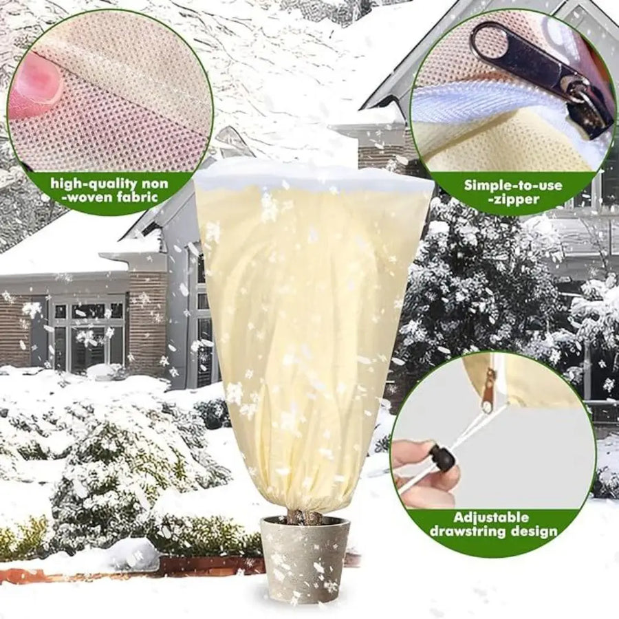 Plantenbeschermhoes winter non-woven rits trekkoord
