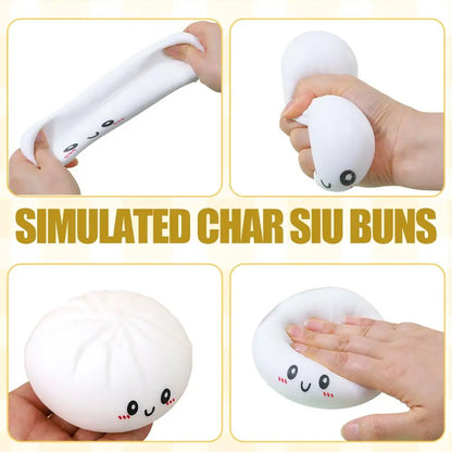 Kleurrijke Dumpling Stressbal Fidget Toy met Stoommandje