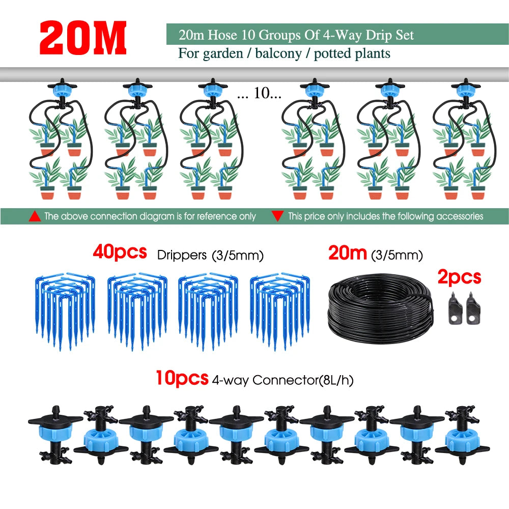 MUCIAKIE 4/2-Wegen Druppel Irrigatiesysteem