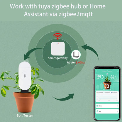 Tuya Zigbee bodemvochtsensor temperatuur luchtvochtigheid