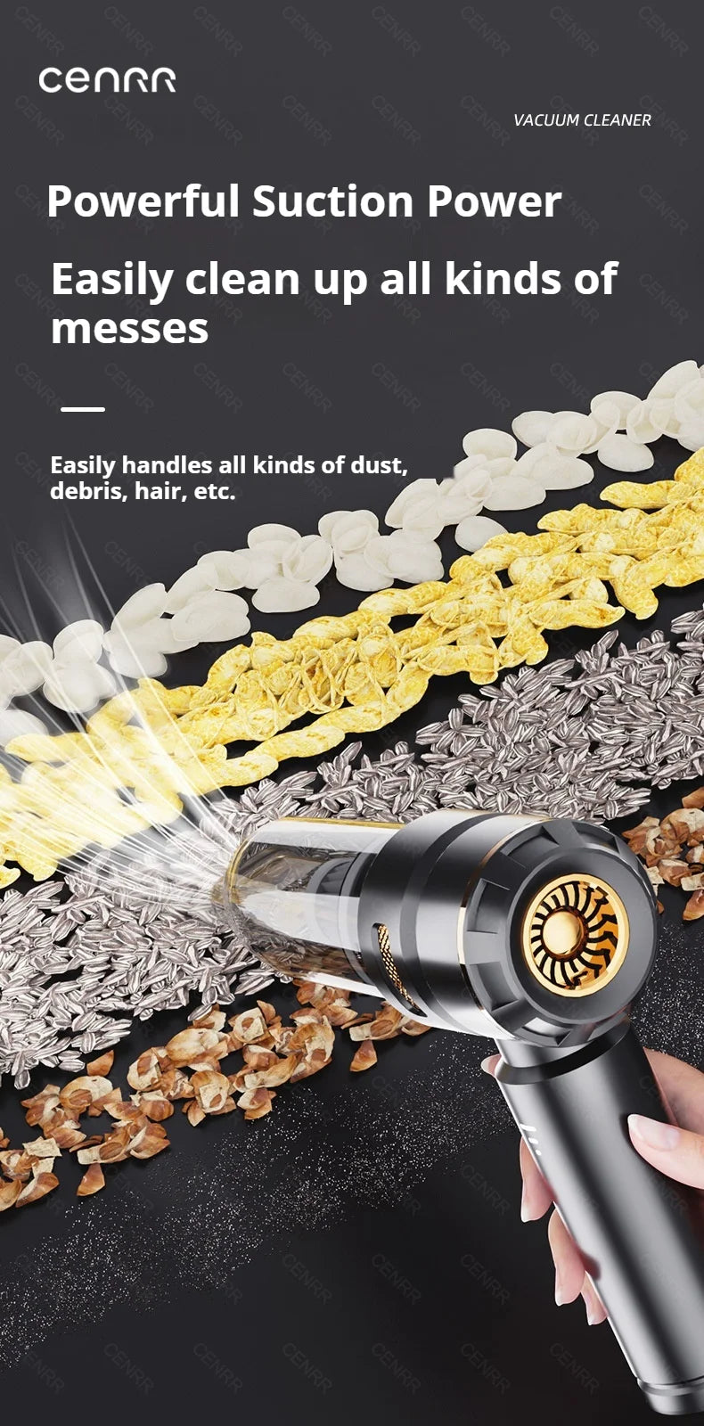 Compact Cordless Handheld Vacuum Cleaner for Car and Home