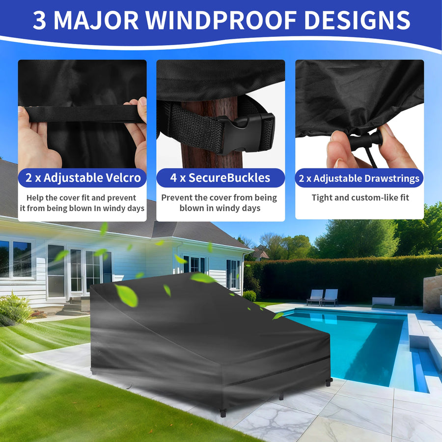 Sun Lounger Protective Cover Waterproof and UV-Resistant