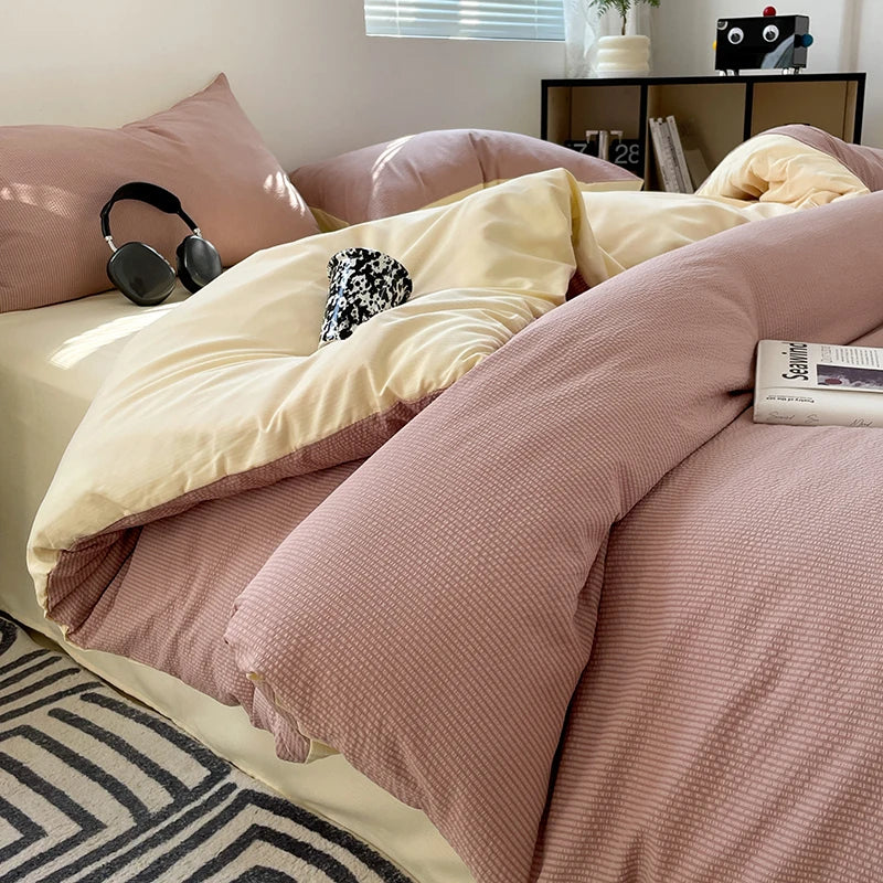 Dekbedovertrekset microfiber 3-delig met rits