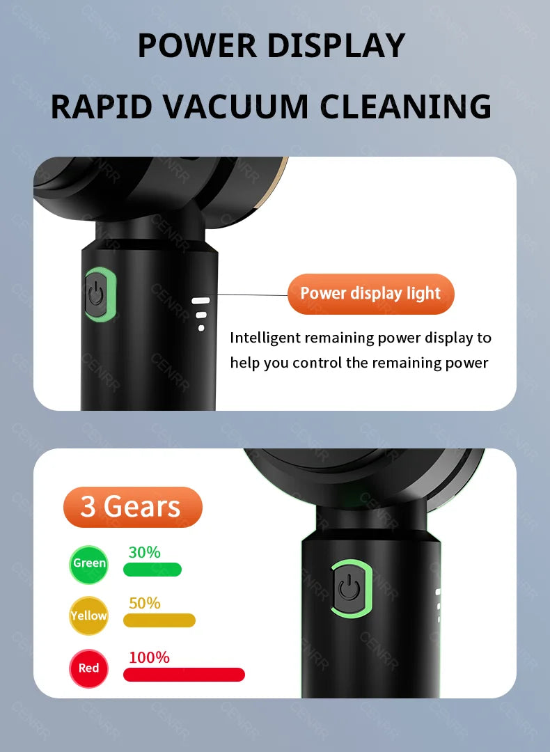 Compact Cordless Handheld Vacuum Cleaner for Car and Home