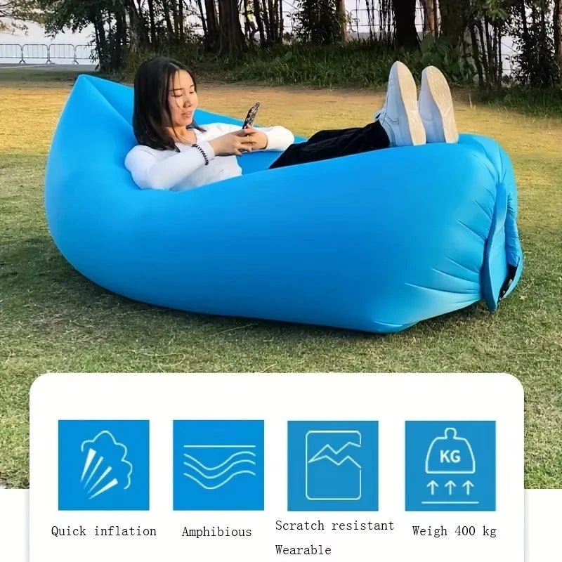 Opblaasbare loungebank voor buiten