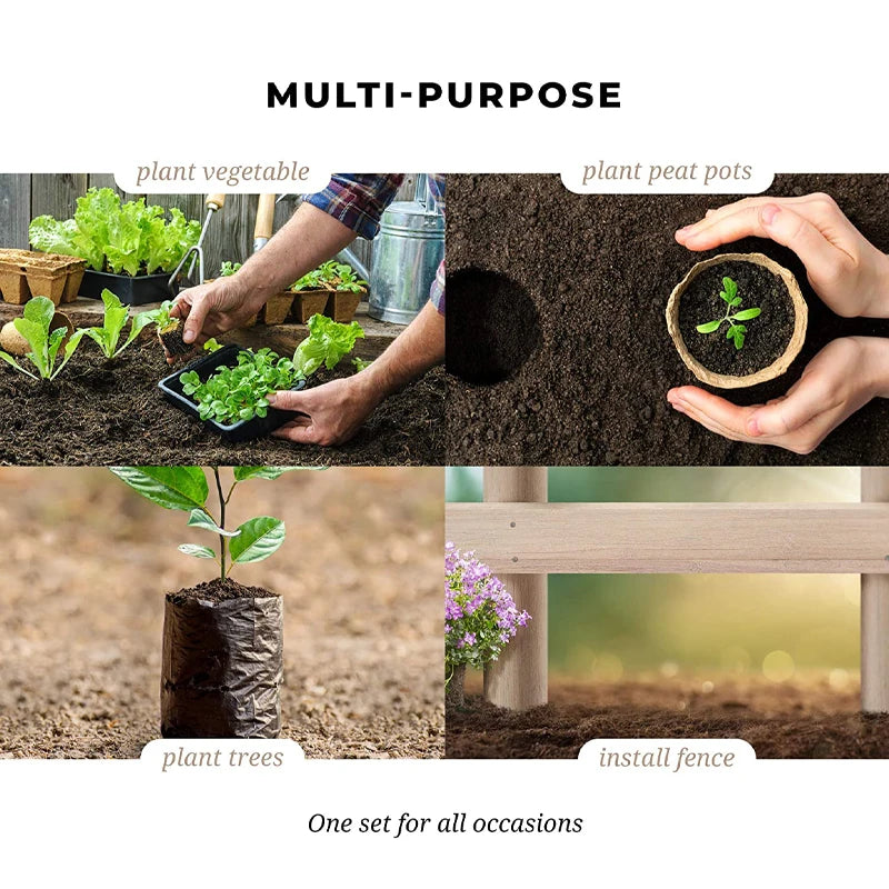 Tuinboor set 9 maten spiraal zwart