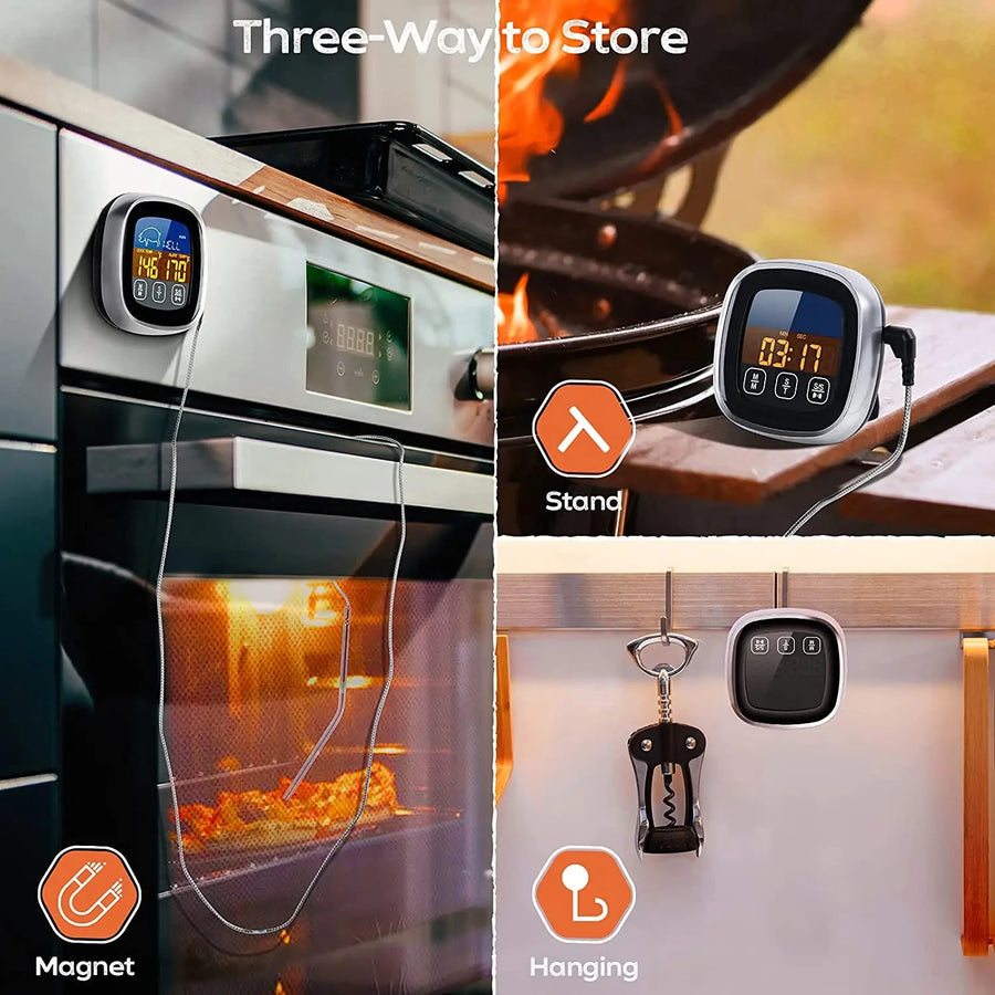 Digital Meat Thermometer with Waterproof Stainless Steel Probe for Oven and BBQ