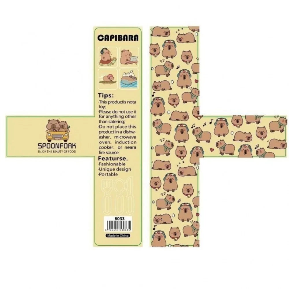 Capybara Bestekset Vork en Lepel Roestvrij Staal