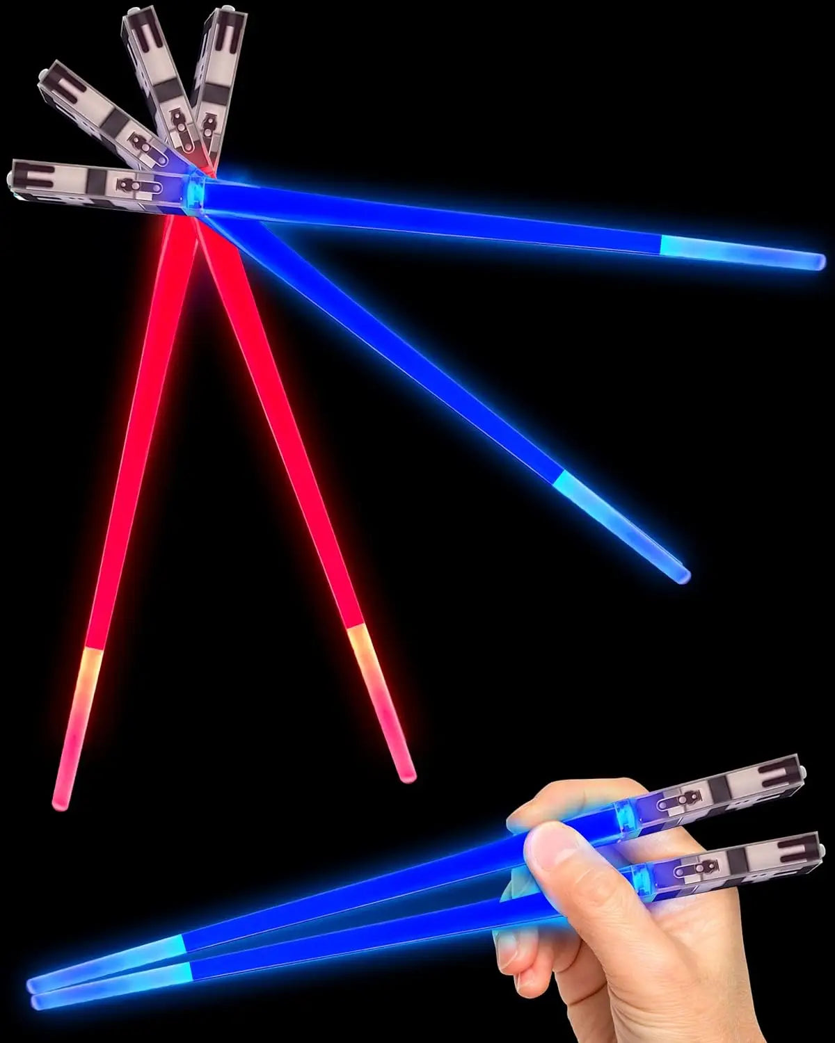 Lightsaber Eetstokjes Lichtgevende Set Met LED Verlichting Voor Sushi Avonden Fans Van Star Wars Huismerken.nl