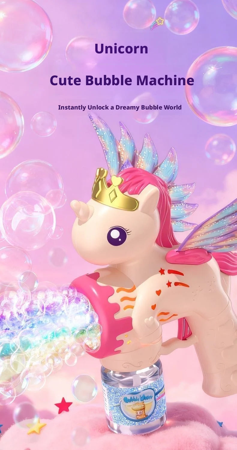 Bellenblaaspistool elektrisch unicorn LED