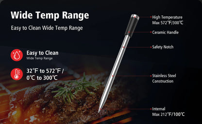 Vleesthermometer draadloos Bluetooth oplaadbaar