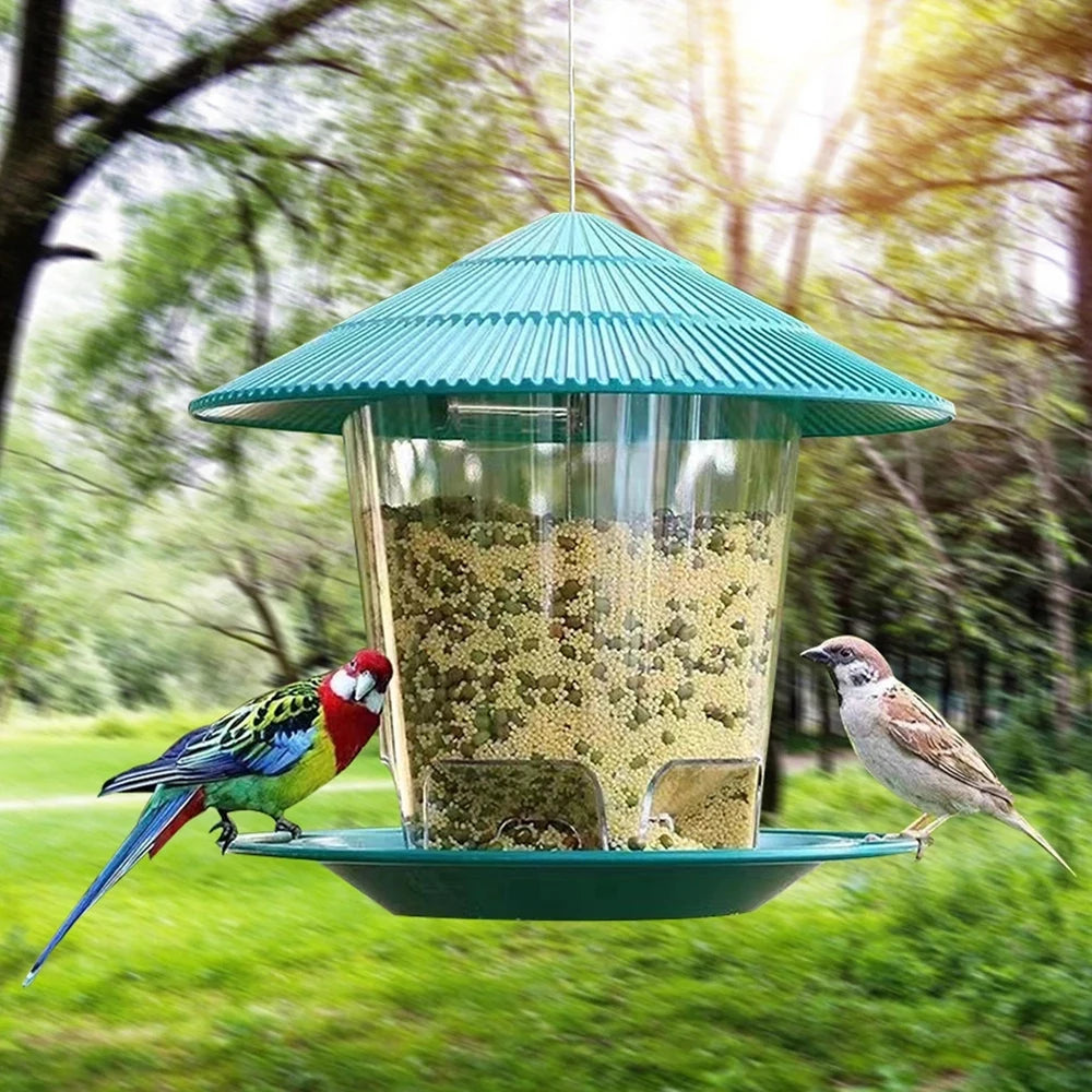Transparante vogelvoerbak met ophanghaak