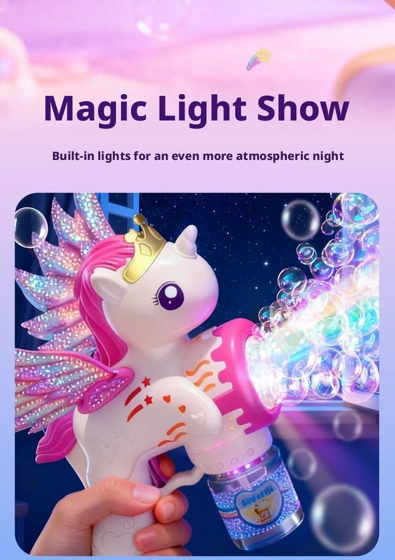 Bellenblaaspistool elektrisch unicorn LED