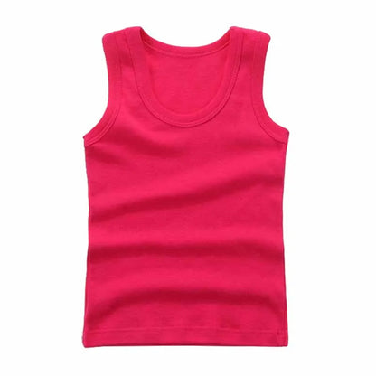 Kindertanktop katoen mouwloos 3-12 jaar