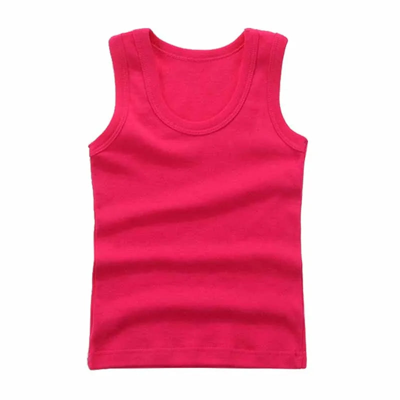 Kindertanktop katoen mouwloos 3-12 jaar