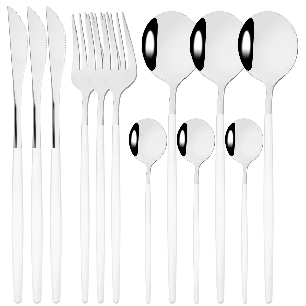 HELOTIC 12-delige Bestekset Zwart Goud Roestvrij Staal