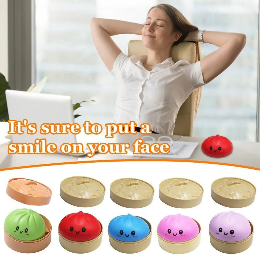 Squishy stressbal dumpling vrolijk gezicht