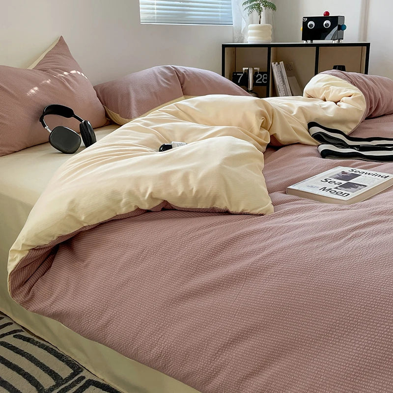 Dekbedovertrekset microfiber 3-delig met rits