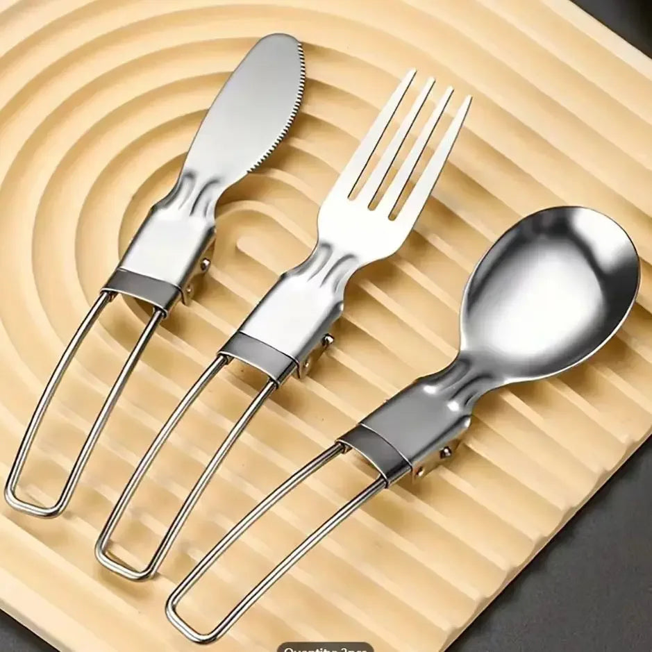 Vouwbaar RVS Bestekset 3-delig Outdoor