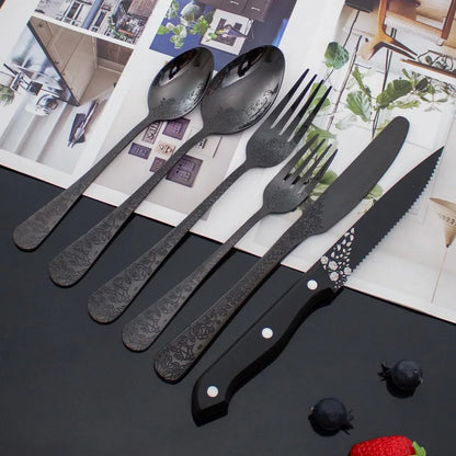 48-Delige Bestekset met Patroon Roestvrij Staal in Geschenkdoos